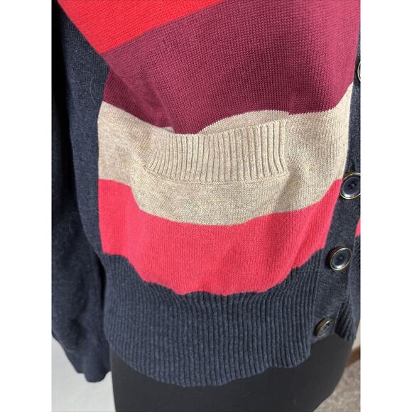 Cabi Women's Color Block Sweater Long Sleeve Button Up V Neck Cardigan Size Med - Picture 6 of 11